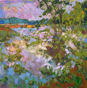 Northwest reflections by modern expressionist painter Erin Hanson Painting Reflections