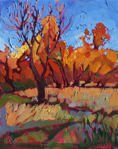 Cottonwood oil painting by impressionist artist Erin Hanson Cottonwood oil painting by impressionist artist Erin Hanson