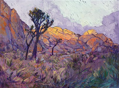 Joshua Tree National Park original oil painting of California&amp;amp;amp;amp;amp;amp;#39;s desert landscape, by Erin Hanson.
