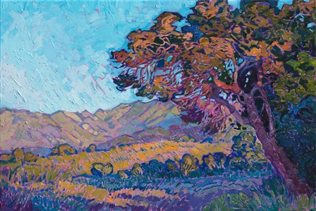 Paso Robles oak tree oil painting by American impressionist Erin Hanson Paso Robles oak tree oil painting by American impressionist Erin Hanson
