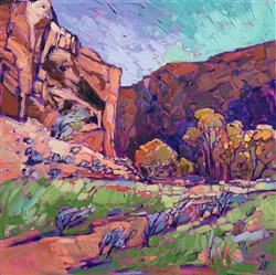 Zion National Park original oil painting for sale at the Zion Art Museum, Springdale, Utah. Zion National Park original oil painting for sale at the Zion Art Museum, Springdale, Utah.
