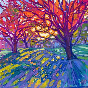 Crystal light petite oil painting by modern master impressionist Erin Hanson.