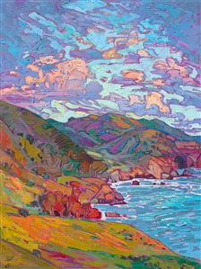 Bixby Bridge - Highway 1 landscape oil painting by modern impressionist Erin Hanson Bixby Bridge - Highway 1 landscape oil painting by modern impressionist Erin Hanson