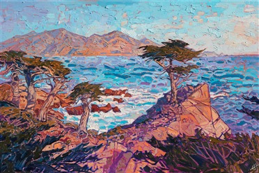 Monterey lone cypress vista painting by modern impressionist Erin Hanson Monterey lone cypress vista painting by modern impressionist Erin Hanson