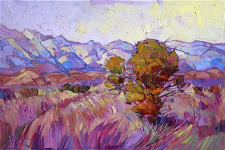 Eastern Sierras backpacking landscape painting by modern impressionist Erin Hanson Painting Autumn in Lavender