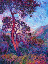 Abstract oak trees painted in an impressionistic style, by modern artist Erin Hanson. Abstract oak trees painted in an impressionistic style, by modern artist Erin Hanson.
