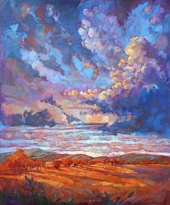 Texan Sky dramatic impressionism oil painting of grandeur, by Erin Hanson