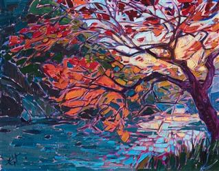 Japanese maple tree landscape oil painting by Erin Hanson Japanese maple tree landscape oil painting by Erin Hanson