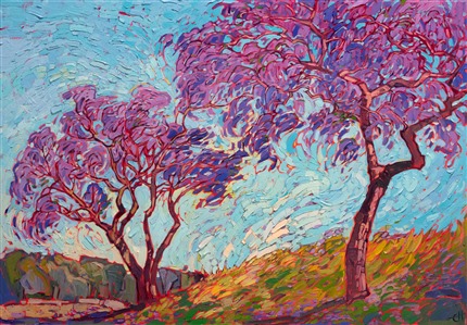 Jacaranda tree oil painting landscape of San Diego, California, by modern impressionist Erin Hanson Jacaranda tree oil painting landscape of San Diego, California, by modern impressionist Erin Hanson