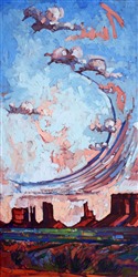Abstract landscape oil painting of Utah Sky, by contemporary impressionist Erin Hanson Abstract landscape oil painting of Utah Sky, by contemporary impressionist Erin Hanson