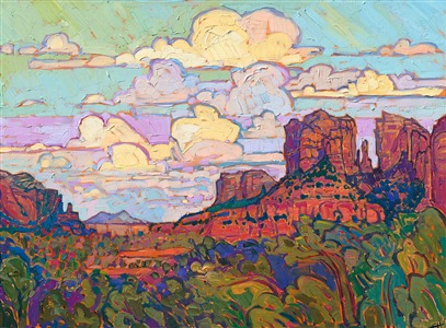 Sedona Arizona oil painting for sale by contemporary impressionist Erin Hanson