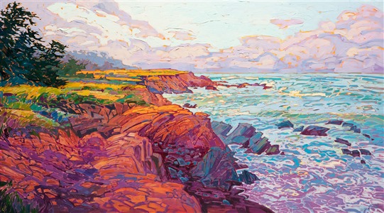 Pebble Beach oil painting of Monterey Peninsula by modern impressionist painter Erin Hanson Pebble Beach oil painting of Monterey Peninsula by modern impressionist painter Erin Hanson