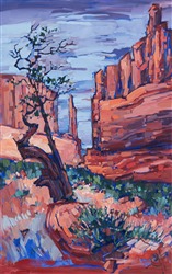 Oil painting scenery of Grand Country Utah's red rock fins by impressionist artist Erin Hanson Oil painting scenery of Grand Country Utah's red rock fins by impressionist artist Erin Hanson