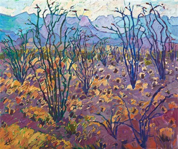 Desert landscape of Big Bend National Park by contemporary artist Erin Hanson
