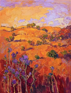 The Orange Show - Paso Robles impasto oil painting at The Erin Hanson Gallery