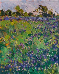Texas Bluebonnets, original oil painting for sale by modern impressionist artist Erin Hanson Texas Bluebonnets, original oil painting for sale by modern impressionist artist Erin Hanson