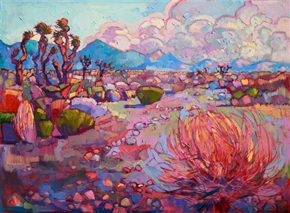 Painting Blue Rock Desert