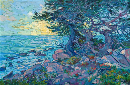 Pebble Beach oil painting of Monterey Peninsula by modern impressionist painter Erin Hanson Pebble Beach oil painting of Monterey Peninsula by modern impressionist painter Erin Hanson