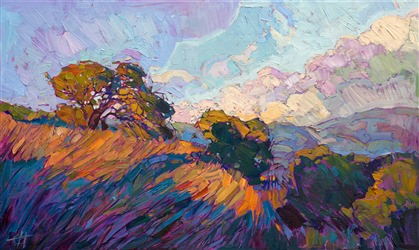 Abstract impressionism landscape painting of California wine country, by Erin Hanson Abstract impressionism landscape painting of California wine country, by Erin Hanson