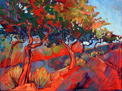 Expressive and bold oils for sale by contemporary impressionist Erin Hanson Painting Summerlin Rainbow