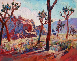 Joshua Tree National Park contemporary desertscape oil painting by Erin Hanson Joshua Tree National Park contemporary desertscape oil painting by Erin Hanson
