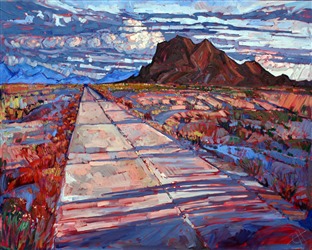 Pioneering artist Erin Hanson paints Arizona Highway in bold, expressive oils. Pioneering artist Erin Hanson paints Arizona Highway in bold, expressive oils.