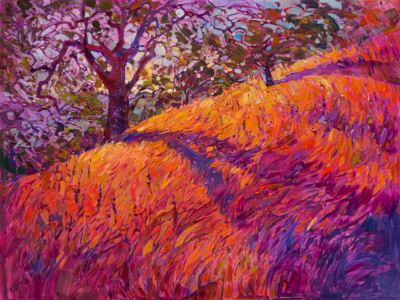 Paso Robles wine country oil painting by contemporary expressionism painter Erin Hanson.