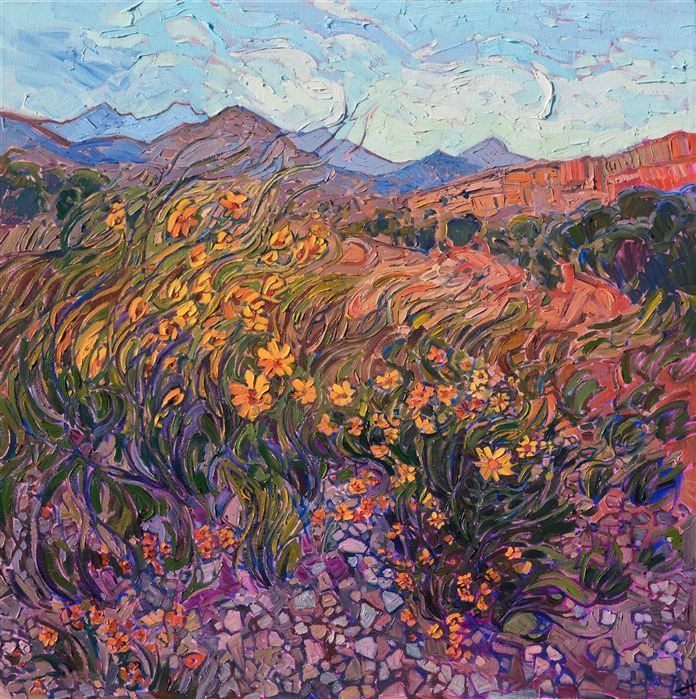 Big Bend National Park Texas landscape oil painting by Erin Hanson.