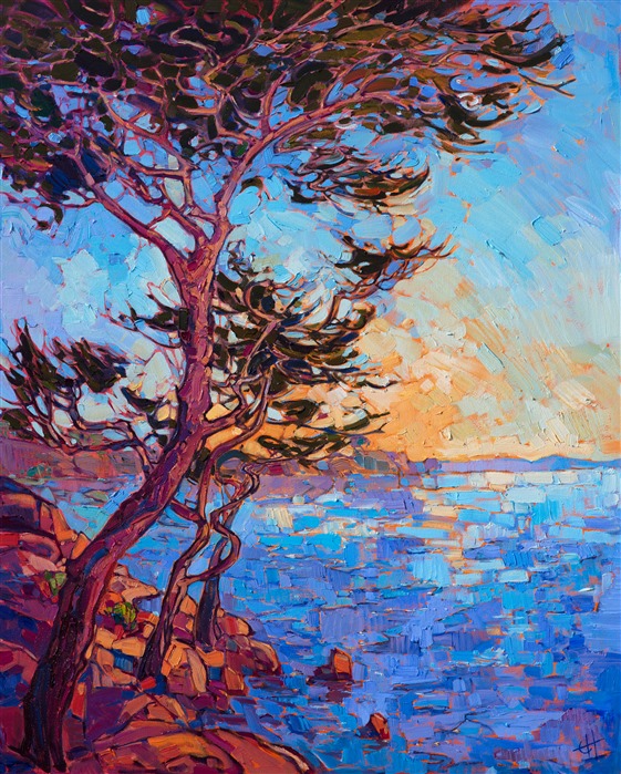 Contemporary painting of Monterey 17-mile drive, by Erin Hanson.
