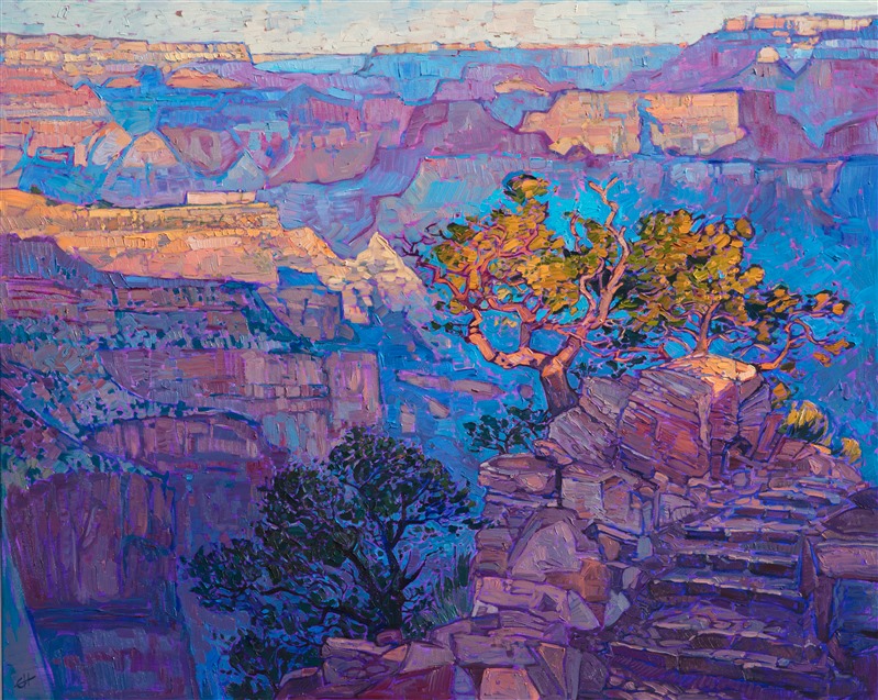 Grand Canyon dawn oil painting by modern landscape painter Erin Hanson