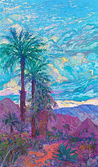 La Quinta Cove desert impressionism painting for sale by modern impressionist Erin Hanson
