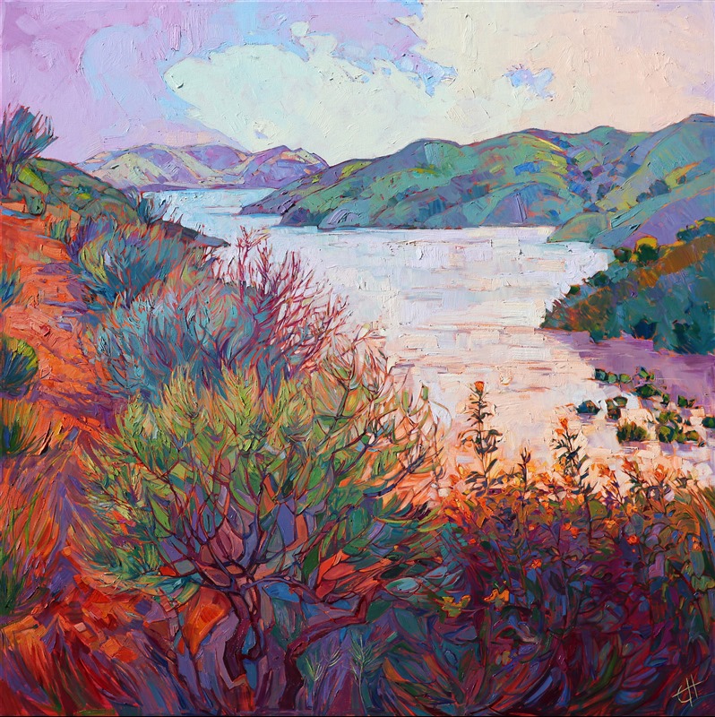 Lights on Whale Rock - Erin Hanson Contemporary Impressionism Art
