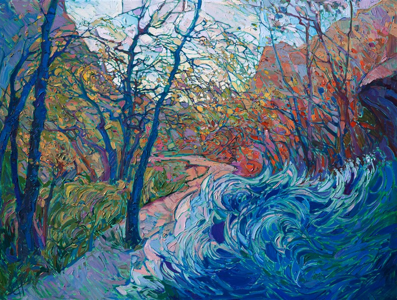 Modern expressionist landscape painting by Erin Hanson