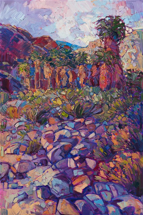 California desert contemporary impressionist oil painting by Erin Hanson.