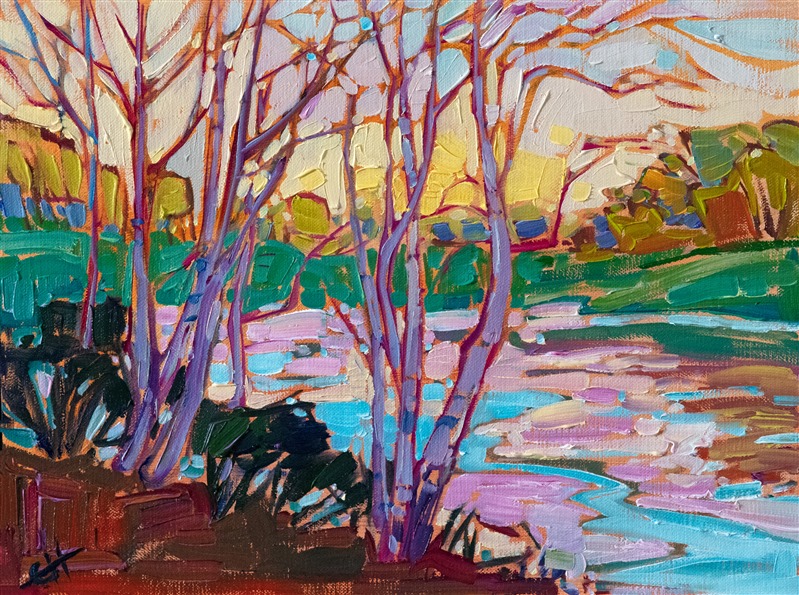 Big Canyon Country Club golf course landscape oil painting by impressionist Erin Hanson