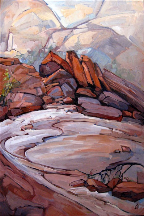 Red Rock Canyon oil painting by rock climber and painter Erin Hanson