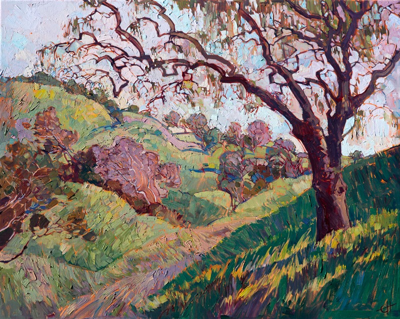 Spanish Moss, original oil painting of California wine country, by Erin Hanson