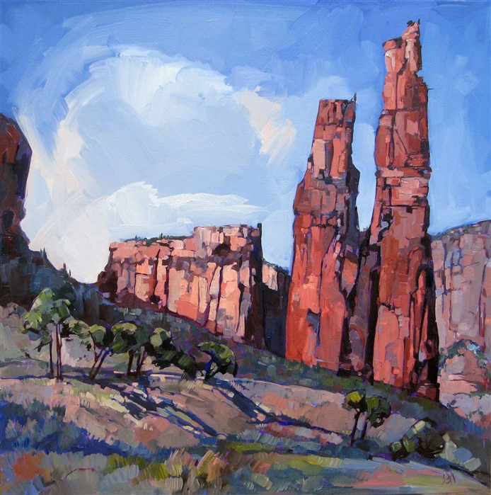 Spider Rock at Canyon de Chelly, oil painting by Erin Hanson