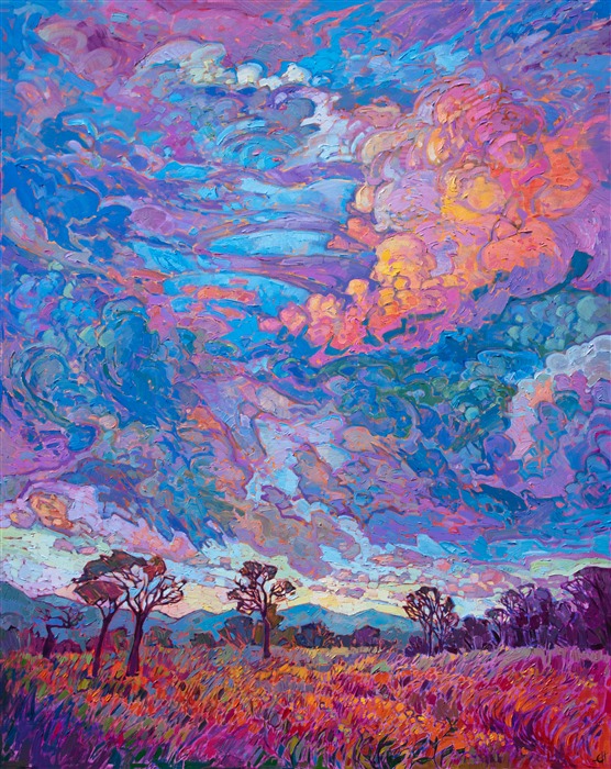 Texan Sky, original oil painting by modern impressionist Erin Hanson