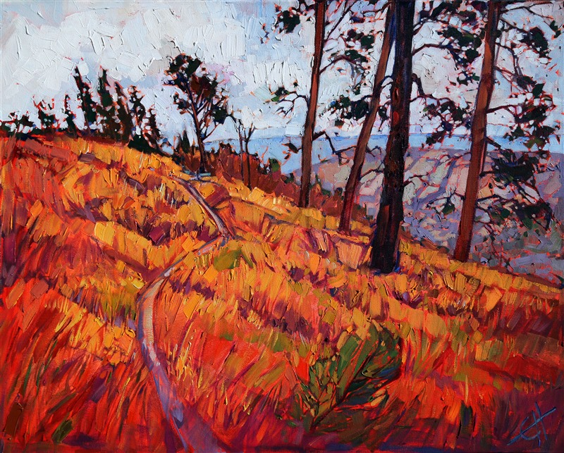 Zion backpacking inspired artwork by oil painter Erin Hanson