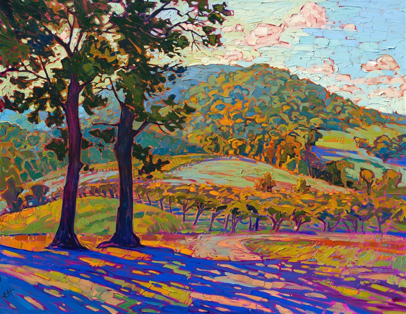 Virginia wine country oil painting landscape by impressionist Erin Hanson 