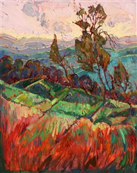 Modern expressionism landscape painter Erin Hanson paints Paso Robles, California. Modern expressionism landscape painter Erin Hanson paints Paso Robles, California.