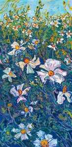 Ojai Matilija white California poppies captured in an impressionist landscape oil painting. Ojai Matilija white California poppies captured in an impressionist landscape oil painting.
