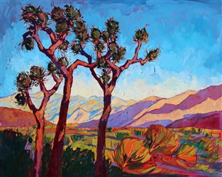 Abstract shapes in the desert landscape, original oil painting by Erin Hanson Abstract shapes in the desert landscape, original oil painting by Erin Hanson