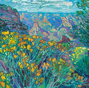 Grand Canyon wildflower oil painting and prints available for purchase at The Erin Hanson Gallery. Artwork by famous modern impressionist Erin Hanson. Grand Canyon wildflower oil painting and prints available for purchase at The Erin Hanson Gallery. Artwork by famous modern impressionist Erin Hanson.