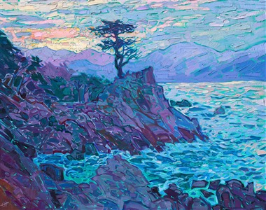 Lone Cypress Carmel original oil painting landscape for sale by The Erin Hanson Gallery in Carmel-by-the-Sea. Lone Cypress Carmel original oil painting landscape for sale by The Erin Hanson Gallery in Carmel-by-the-Sea.