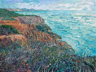 Torrey Pines San Diego landscape painting by Erin Hanson Torrey Pines San Diego landscape painting by Erin Hanson