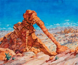 Oil painting of Valley of Fire and ironic Elephant Rock by impressionist artist Erin Hanson Oil painting of Valley of Fire and ironic Elephant Rock by impressionist artist Erin Hanson