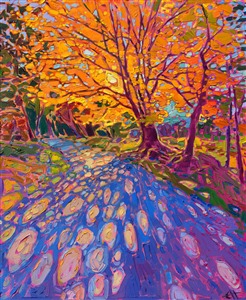 &amp;amp;quot;Autumn Lights&amp;amp;quot; original oil painting of east coast fall color - Blue Ridge Mountains, by Erin Hanson.