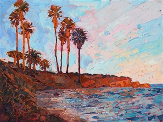 La Jolla Cove oil painting by local landscape painter, artist Erin Hanson. La Jolla Cove oil painting by local landscape painter, artist Erin Hanson.